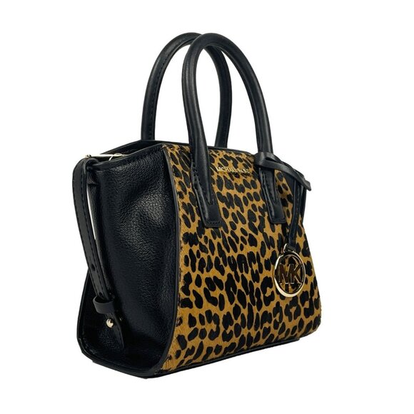 NEW Michael Kors Avril XS Black Cheetah Satchel Crossbody Cheetah Leather Purse - Picture 4 of 6